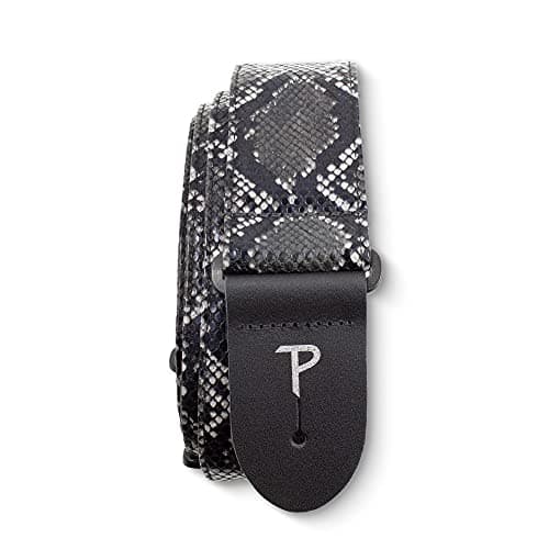 Perri’s Faux Snake Skin Guitar Straps - Jacquard Patterned, Adjustable 40" to 60", Black