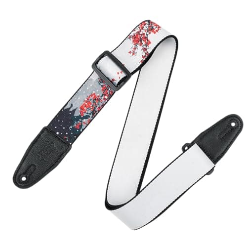 Levy's 2" Wide Polyester Guitar Strap — Cherry Blossoms