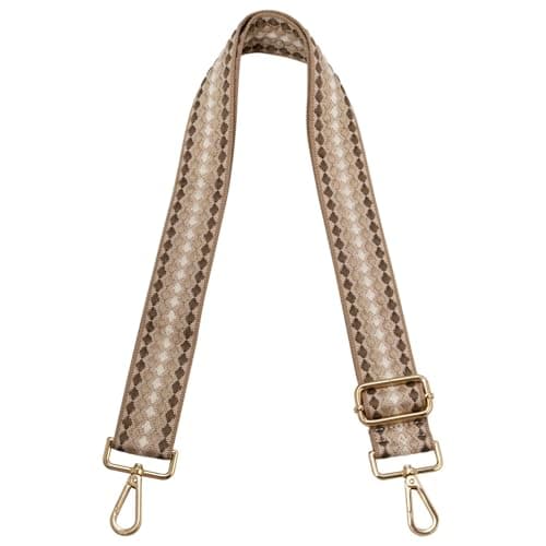 Women's Adjustable Jacquard Woven Purse Strap for Crossbody Bags — Star Brown,gold Hardware