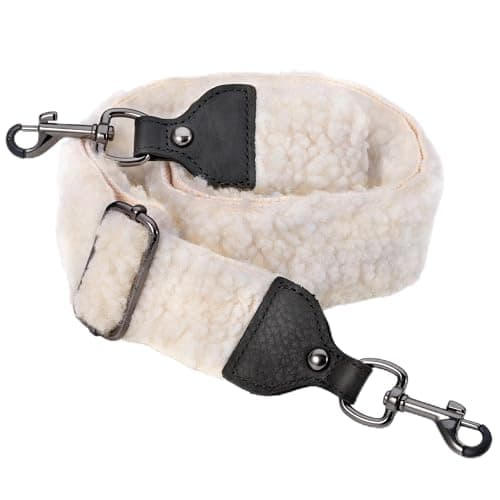 2 Wide Full Grain Cowhide Handbag Strap - Multi-Pattern Adjustable Replacement — Velvet White