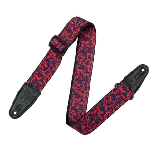 Levy's 2" Wide Polyester Guitar Strap — Purple & Red