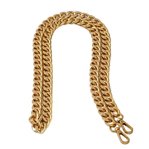 Xiazw Medium Metal Shoulder Crossbody Purse Chain Strap Replacement (26", Silver) — Antique Gold