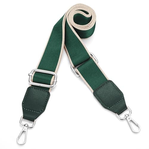 Universal Adjustable Crossbody Purse Strap for Handbags — Silver - Dark Green