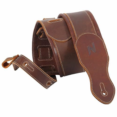 Nefelibata Guitar Strap with Cable Storage Loop — Vintage Brown