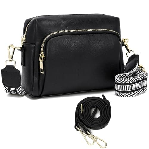 Leamekor Women's Small Crossbody Purses with Guitar Strap — Black