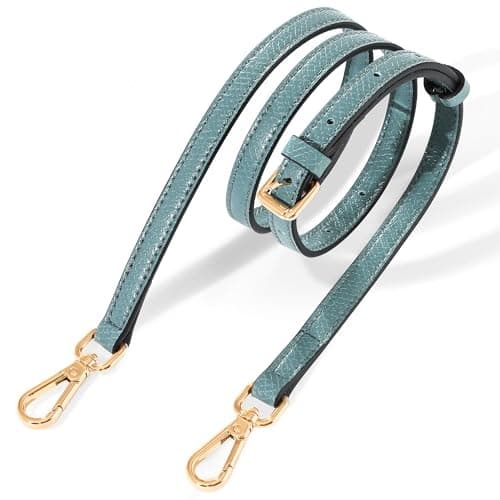 Hamdecro Leather Purse Strap Replacement, Crossbody & Shoulder Straps for Bags, Adjustable — Lake Blue