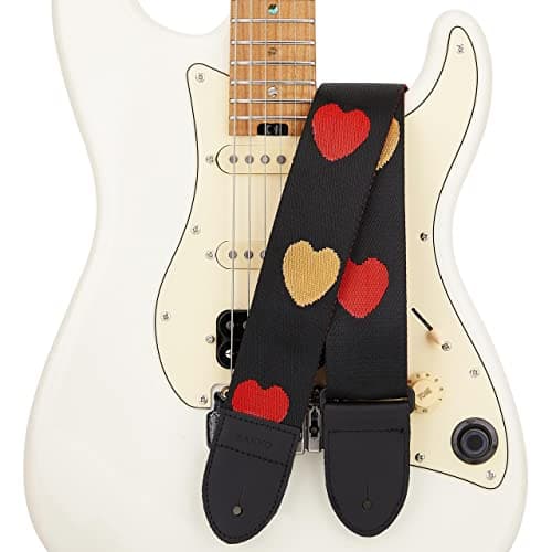 BAKKO Love-Pattern Guitar Strap for Bass, Electric & Acoustic, Perfect Gift for Kids and Guitarists