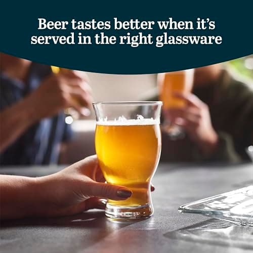 Craft Beer Glasses Set of 6 for Pilsner, Stout, Lager, IPA & More
