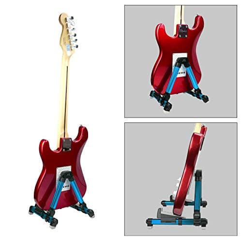 Adjustable Foldable Guitar Stand for Classical, Acoustic, Electric Guitars, Bass, and Ukulele - Ideal for Stage and Home Use