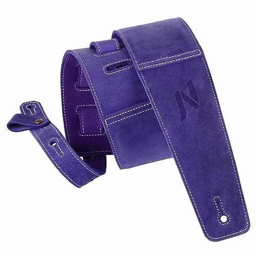 Nefelibata Aged Black 3" Guitar Strap with Foam Padding and Cable Loops — Lavender Purple
