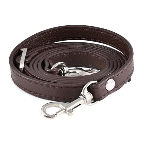 Leather Handbag Straps for Crossbody Replacement — Dark curry with Silver buckle