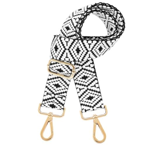 Kolti Wide Adjustable Canvas Crossbody Shoulder Strap Handbag — Gold buckle-451