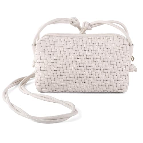 Dabdays Trendy Vegan Leather Crossbody Bag for Women — Beige