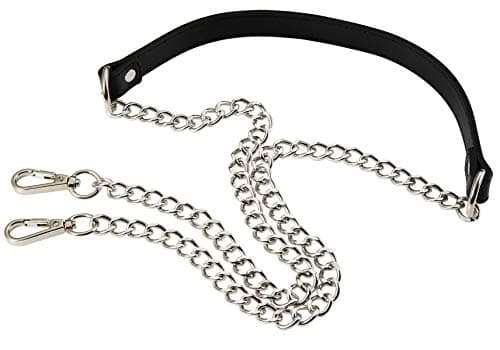 UTreers Crossbody Bag with 47.2" Chain Strap — A1 Silver Chain Black Leather 47.2"