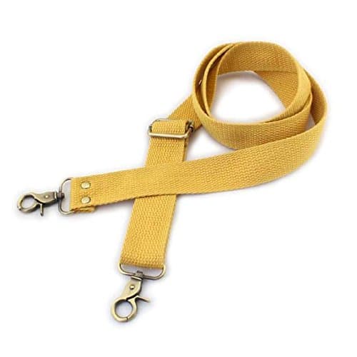 Wento 1pcs 31''-57'' Webbing Shoulder Cross Bag Strap (Black) WTD34 — Yellow(bronze Trigger Snap)