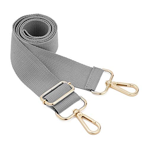 DEVPSISR Wide Shoulder Strap Replacement Adjustable Crossbody Canvas Bag — Gray