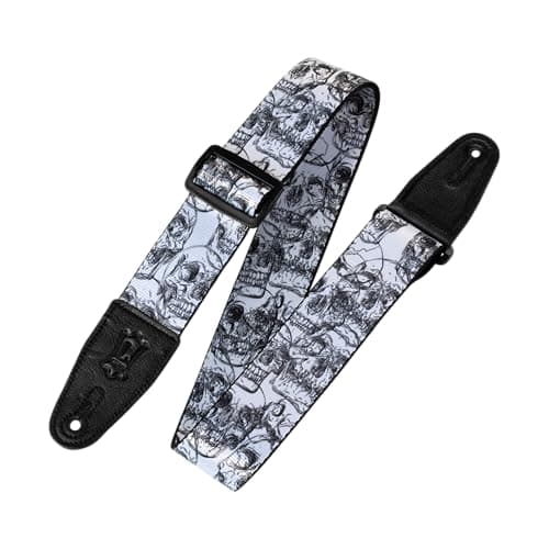 Levy's 2" Wide Polyester Guitar Strap — White & Black
