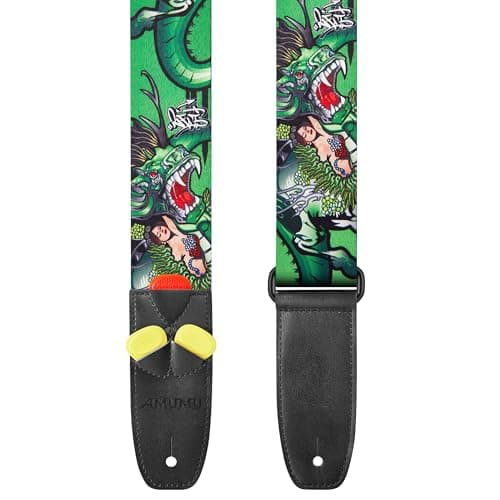 Amumu Acoustic Electric & Bass Guitar Strap with Print - DO NOT CROSS POLICE LINE — 1#