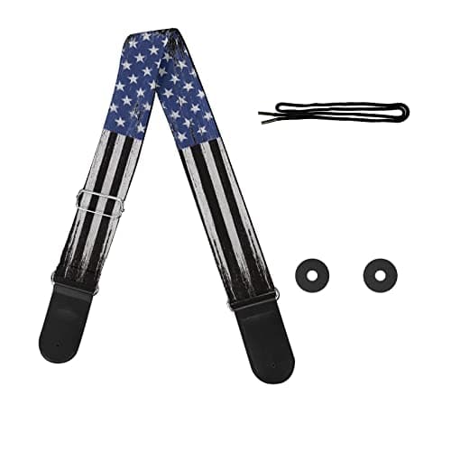 GLENLCWE Adjustable Strap for Acoustic, Electric & Bass Guitars — American Flag，blue