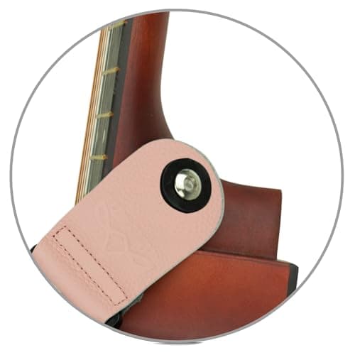 ALLZEDREAM Lace Pink Guitar Strap, Genuine Leather Ends