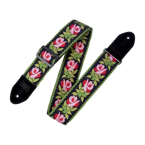Levy's Leathers 2" Fabric Guitar Strap - Yellow, Gold, Green, Black (MC8JQ-004) — Rosa - Pink