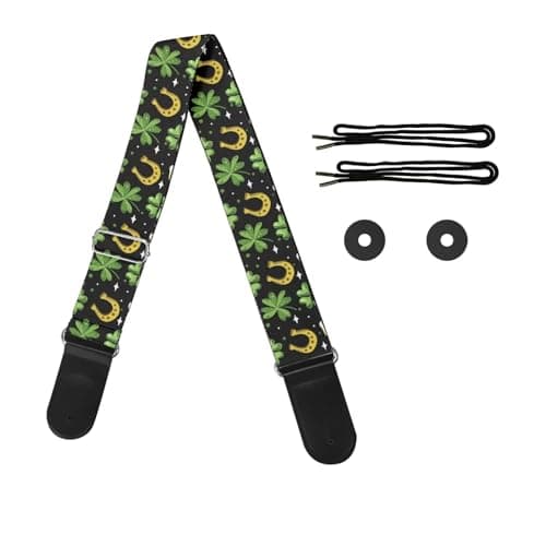 GLENLCWE Adjustable Strap for Acoustic, Electric & Bass Guitars — Pot of Gold on St Patricks Day