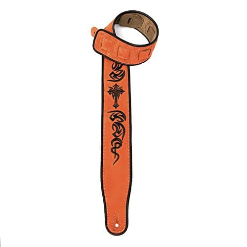 Cross Brown Suede Wide Strap for Bass Guitar | CloudMusic Leather