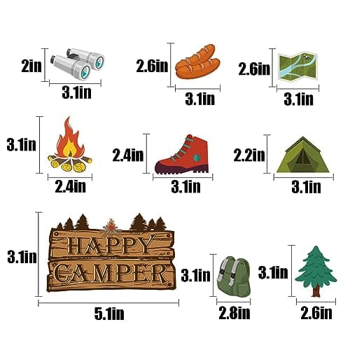 Camping Theme Birthday Party Decorations Kit Banner Topper