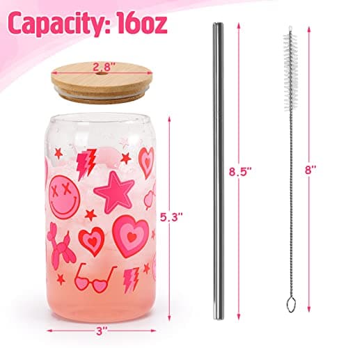 Cowgirl Aesthetic 16oz Beer Can Glasses with Lids and Straws for Soda and Iced Beverages