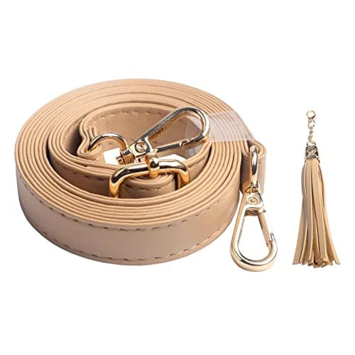 Beaulegan Purse Strap Replacement - Full Grain Microfiber - 59 Inch Adjustable, Dark Brown/Gold — Khaqi (Gold Clasp)
