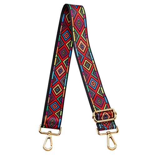 ZANQANO Adjustable Crossbody Strap for Purse and Guitar Multicolor Handbag Straps — Rhombus R