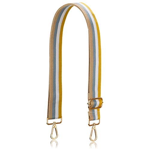 Allzedream Purse Strap Replacement Crossbody Handbag Stripe Wide Adjustable — Yellow