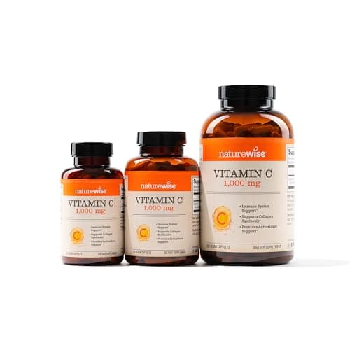 NatureWise Vitamin C 1000mg Capsules - Extra Strength Immune & Collagen Support - Vegan, Non-GMO, Gluten Free - 120 Coun