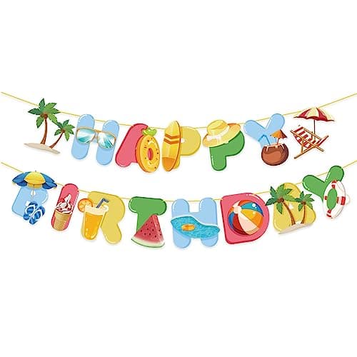 Camping Theme Birthday Party Decorations Kit Banner Topper — Blue