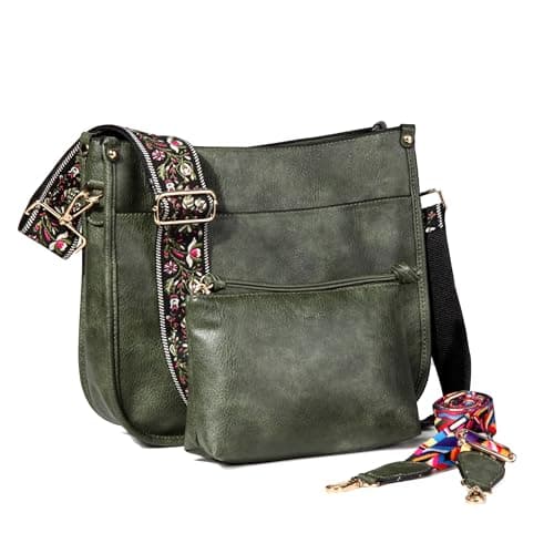 Erideno Vegan Leather Crossbody Bag for Women — Green