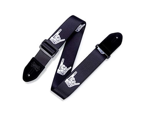 Levy's Leathers Black and Yellow Sunflower Guitar Strap MP2-009 — Heavy Metal