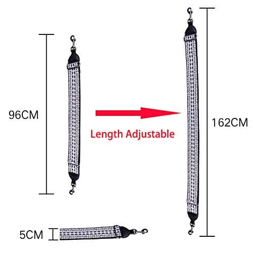 Jacquard Woven Cotton Banjo Strap, Adjustable Fit, Metal Clip Hooks, 5 cm Wide