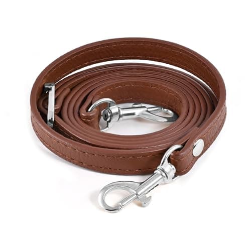 Leather Handbag Straps for Crossbody Replacement — Brown with Silver buckle