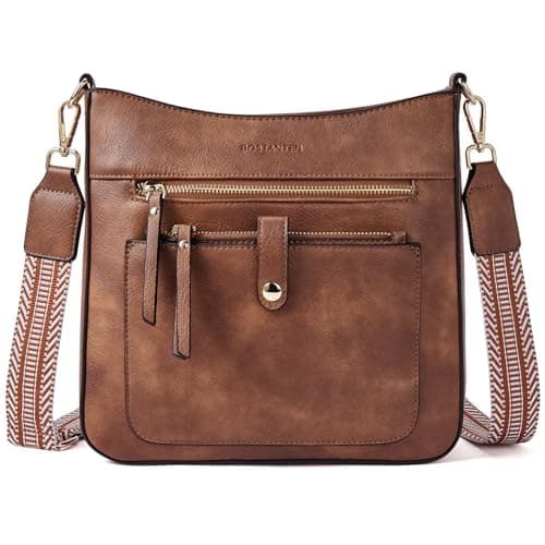 Crossbody Purses for Women Vegan Leather Handbags — B01-brown