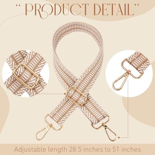 Kajaia Adjustable Canvas Shoulder Bag - Women's Wide Strap Replacement 8 Packs