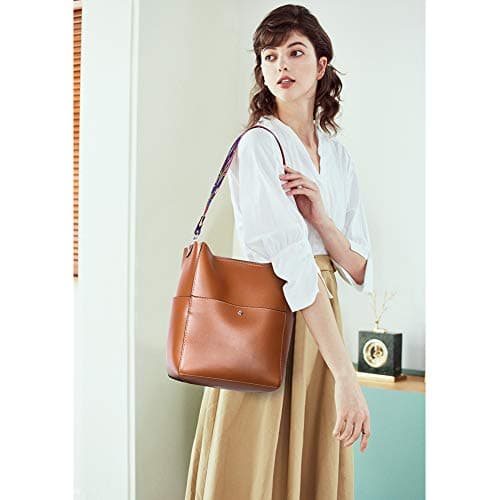 BROMEN Women's Leather Hobo Bag Designer Shoulder Purse