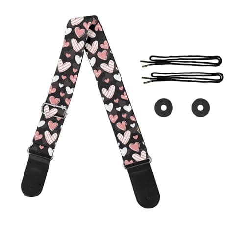 GLENLCWE Adjustable Strap for Acoustic, Electric & Bass Guitars — Red