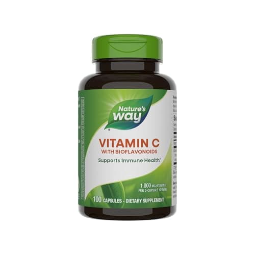 Nature's Way High Potency Vitamin C with Bioflavonoids, 1,000 mg per 2-Capsule Serving, Immune Support, Collagen Promoti