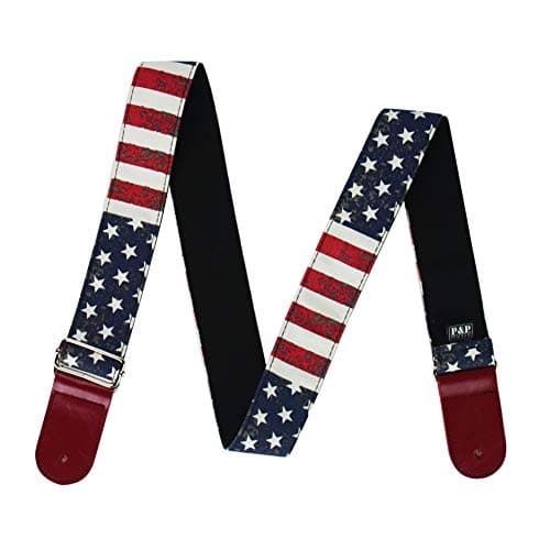 QIELIZI Adjustable Guitar Strap with 2 Locks, 2 Picks, Pick Holder & Leather Button