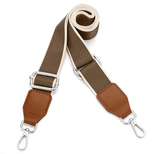 Universal Adjustable Crossbody Purse Strap for Handbags — Silver - Dark Khaki