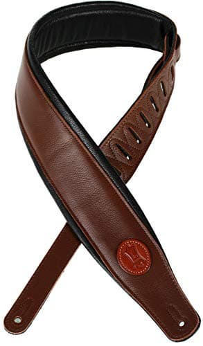 Levy's MSS2 Garment Leather XL Black Guitar Strap — Brown