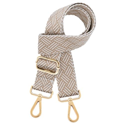 Kolti Wide Adjustable Canvas Crossbody Shoulder Strap Handbag — Gold buckle-433