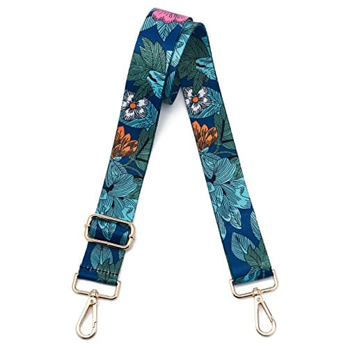 DOAPMLL Adjustable Gold Hardware Canvas Shoulder Strap for Women's Crossbody Purse — Flower01