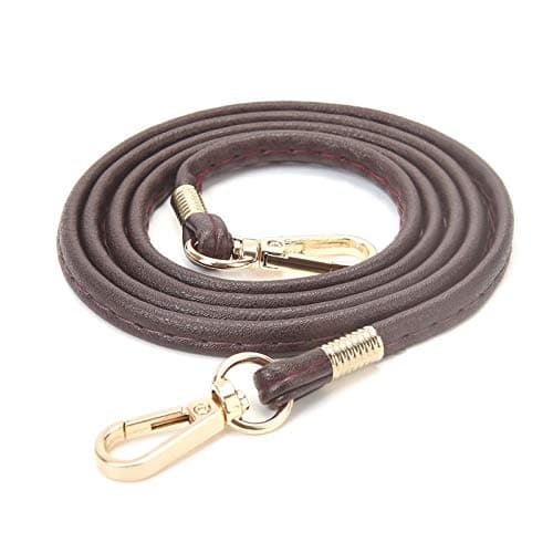 Xiahw Thin Soft PU Leather Crossbody Chain Strap for Small Bags, Purses, Wallets, Clutch, Phone Cases (Black-Silver) — Dark Brown - Gold