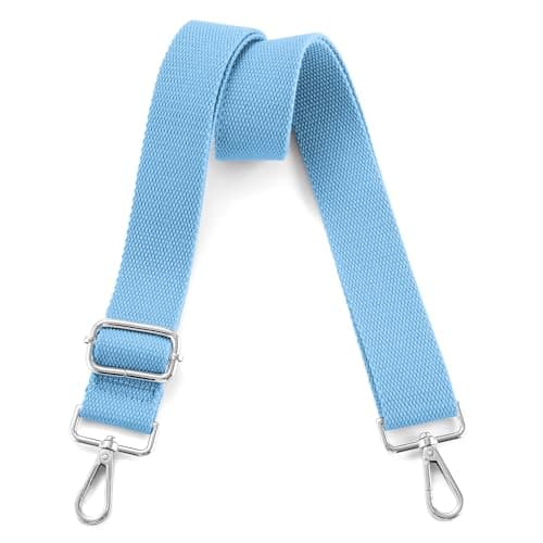 Universal Adjustable Crossbody Shoulder Bag Strap — Silver - Light Blue